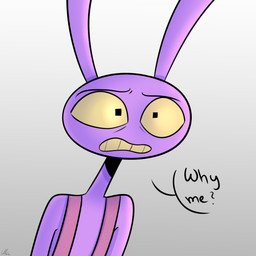 anthro asking constricted_pupils dialogue male pupils scared simple_background small_pupils solo speech_bubble worried worried_look screaming_alice glitch_productions the_amazing_digital_circus jax_(tadc) lagomorph leporid mammal rabbit 1:1 absurd_res hi_res