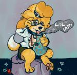 anthro bong bottomwear breasts clothed clothing collar drugs eyewear female glasses humor marijuana nipples open_clothing open_shirt open_topwear paws shirt simple_background skirt solo tongue topwear newd animal_crossing nintendo isabelle_(animal_crossing) canid canine canis domestic_dog mammal shih_tzu toy_dog 2017 digital_media_(artwork)