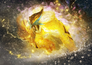 ambiguous_gender electricity fangs feral fur glowing lightning night open_mouth raining realistic sabertooth_(anatomy) solo teeth yellow_body yellow_fur dekunobou-kizakura nintendo pokemon generation_2_pokemon legendary_pokemon pokemon_(species) raikou 2017 shaded
