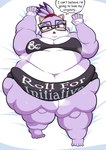 anthro bed blush bodily_fluids bra breasts clothed clothing dakimakura dialogue eyewear female fur furniture glasses looking_at_viewer morbidly_obese morbidly_obese_anthro morbidly_obese_female navel nerd obese obese_anthro obese_female on_bed overweight overweight_anthro overweight_female panties purple_body solo stated_virginity sweat text themed_clothing underwear virgin roxas617 dungeons_and_dragons hasbro sega sonic_the_hedgehog_(series) wizards_of_the_coast blaze_the_cat domestic_cat felid feline felis mammal absurd_res comic_sans dakimakura_design english_text full-length_portrait hi_res portrait