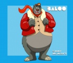 anthro bottomless clothed clothing male overweight overweight_anthro overweight_male solo mezasalvador disney talespin the_jungle_book baloo american_black_bear bear black_bear mammal sloth_bear ursine