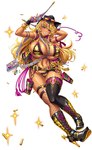 alternative_fashion animal_print big_breasts bikini blonde_hair blush boots breasts bullet clothing dark_body dark_skin female fingerless_gloves footwear ganguro_(fashion) gloves gun gyaru hair handgun handwear high_heeled_boots high_heels huge_breasts humanoid_pointy_ears j-fashion legwear navel not_furry pink_eyes pointy_ears ranged_weapon revolver shoes simple_background solo stockings swimwear tan_body tan_skin thigh_highs tiger_print two-piece_swimsuit weapon white_background yellow_bikini yellow_clothing yellow_swimwear saijosatoru asian_mythology east_asian_mythology japanese_mythology mythology taimanin_(series) taimanin_asagi francis_(taimanin) demon humanoid oni yokai