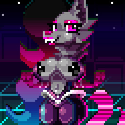 anthro big_breasts bouncing_breasts breasts clothing cosmic_background fangs female glistening glistening_body grid_landscape hair holographic_tail huge_breasts lips lipstick makeup pasties retro small_waist smile smiling_at_viewer space space_background synthwave teeth thick_lips thick_thighs tight_clothing insaniousjaydonius lucy_(penumbraart) canid canine canis mammal wolf 1:1 animated digital_media_(artwork) hi_res pixel_(artwork) pixel_animation