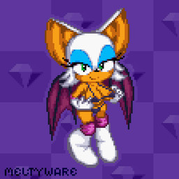 anthro areola areola_slip big_breasts bikini breasts clothing female looking_at_viewer solo swimwear two-piece_swimsuit wide_hips meltyware sega sonic_the_hedgehog_(series) rouge_the_bat bat mammal 1:1 digital_media_(artwork) pixel_(artwork)