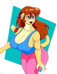 accessory anthro big_breasts blue_eyes blush bottomwear breasts brown_hair clothed clothing exercise_clothing female fur furgonomics hair jewelry multicolored_body multicolored_fur nipple_outline open_mouth pants ring simple_background solo tail tail_accessory tail_jewelry tail_ring thick_thighs topwear two_tone_body two_tone_fur danellz kathy_(danellz) felid lion mammal pantherine 2020 digital_media_(artwork)