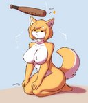 :< anthro arm_tuft baseball_bat bat_(object) big_breasts biped black_nose blonde_hair blue_background breasts cheek_tuft collar collar_only eyebrow_through_hair eyebrows eyes_closed facial_tuft featureless_breasts female female_anthro floating_object fluffy fluffy_tail frown fur fur_tuft hair horny_bat kneeling monotone_hair motion_lines multicolored_body multicolored_fur naturally_censored nipple_tuft nude on_ground onomatopoeia shadow short_hair shoulder_tuft simple_background simple_eyes solo sound_effects star tail text translucent translucent_hair tuft two_tone_body two_tone_fur two_tone_tail white_body white_eyebrows white_fur yellow_body yellow_fur starfighter go_to_horny_jail butterscotch_(peargor) canid canine canis domestic_dog mammal shiba_inu spitz 2020 cel_shading hi_res meme shaded signature