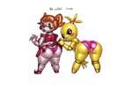 bottomwear bubble_butt butt clothed clothing clothing_lift duo female female/female looking_at_viewer looking_back machine panties skirt skirt_lift smile smug_face underwear null_and_void five_nights_at_freddy's five_nights_at_freddy's_2 scottgames circus_baby_(fnaf) toy_chica_(fnaf) animatronic robot hi_res