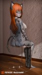 anthro butt chair female furniture glass_chair hair nude red_hair solo monarquis momo_(monarquis) felid mammal pantherine snow_leopard 3d_(artwork) 4k 9:16 absurd_res digital_media_(artwork) hi_res