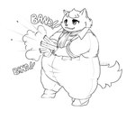 anthro clothing gun handgun humor male overalls overweight pistol ranged_weapon shooting shooting_gun solo weapon young foxydraws cyberconnect2 fuga:_melodies_of_steel little_tail_bronx boron_brioche chartreux domestic_cat felid feline felineko felis mammal 2025 hi_res line_art