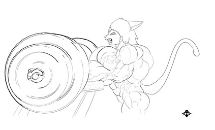 abs anthro barbell biceps big_muscles exercise heavy_lifting huge_muscles hyper hyper_muscles male muscular pecs powerlifting solo strength super_strength training vein veiny_muscles weightlifting workout mimic12455 alex_dalan_(sleepythecat) domestic_cat felid feline felis mammal absurd_res hi_res line_art monochrome