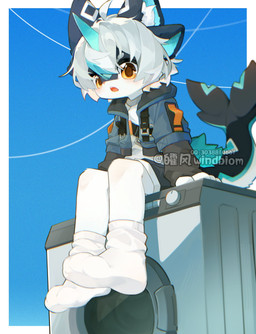 4_ears 4_toes anthro appliance arm_warmers armwear bangs black_body black_ears black_fur blue_background blue_bottomwear blue_clothing blue_hoodie blue_horn blue_inner_ear blue_shorts blue_topwear bottomwear cetacean_tail clothed clothing feet footwear fur fur_markings hair hoodie horn inner_ear_fluff jacket laundry_machine legwear looking_at_viewer male markings multi_ear open_mouth shirt shorts simple_background sitting sock_fetish socks solo straps streetwear techwear teeth_showing toes topwear tuft washing_machine white_body white_clothing white_fur white_hair white_inner_ear_fluff white_markings white_shirt white_topwear young young_anthro young_male windbiom cetacean furred_cetacean mammal marine hi_res watermark