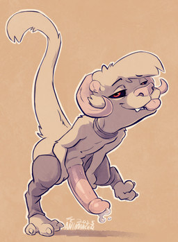big_penis black_sclera blep bodily_fluids clothing collar genital_fluids genitals leg_warmers legwear male penis precum solo tongue tongue_out animancer geary domestic_ferret imp mammal mustelid musteline otter true_musteline weasel 2025 hi_res