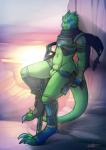 2014 anthro balls blue_eyes claws green_body gun jasonafex lizard lost-paw male outside ranged_weapon reptile scalie solo toe_claws vergence weapon
Rating: Explicit
Score: 21
User: Finchmaster
Date: February 21, 2014