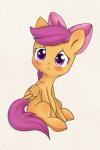 2014 blush bow cub equine female feral friendship_is_magic fur hair horse mammal my_little_pony orange_fur pegasus plain_background pony purple_hair scootaloo_(mlp) sitting solo wings young zokkili
Rating: Safe
Score: 3
User: lemongrab
Date: March 11, 2014
