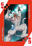 abs anthro card digimoji electronics eyewear male microphone muscular muscular_anthro muscular_male null_bulge pecs playing_card singing six_of_hearts solo suit_symbol sunglasses text roaringmoon bandai_namco digimon digimon_(species) haplorhine mammal metaletemon monkey primate hi_res japanese_text