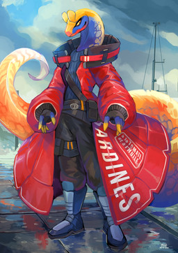 anthro boots bottomwear claws clothing cloud finger_claws footwear long_tail male multicolored_body outside pants plantigrade red_clothing red_topwear shoes sky solo tail text topwear plive mythology aquatic dragon eel fish hybrid mythological_creature mythological_scalie scalie 2023 absurd_res artist_name dated digital_media_(artwork) hi_res signature