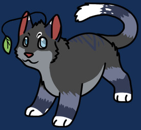 ambiguous_gender blue_eyes blue_markings eyebrows feral fur grey_body grey_fur leaf leaf_on_head markings raised_tail red_inner_ear red_nose simple_background solo standing tail transparent_background white_markings sebdoggo domestic_cat felid feline felis mammal 2015 adobe_photoshop_(artwork) alpha_channel digital_drawing_(artwork) digital_media_(artwork) flat_colors full-length_portrait portrait