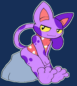 3_toes anthro barefoot big_head biped black_eyes bottomless clothed clothing feet fur looking_aside looking_at_viewer male outline purple_body purple_fur raised_tail rock shirt simple_background sitting sleeveless_shirt smile smug solo spots tail toes toony topwear transparent_background yellow_sclera nb-the-dragon animal_crossing nintendo bob_(animal_crossing) domestic_cat felid feline felis mammal 2014 aliasing alpha_channel digital_media_(artwork) flat_colors
