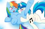 anus blue_hair cosmic_(artist) equine eye_contact female fisting friendship_is_magic hair horn horse lesbian lying mammal multi-colored_hair my_little_pony on_back on_stomach open_mouth pegasus purple_eyes pussy pussy_juice rainbow_dash_(mlp) rainbow_hair smile unicorn vinyl_scratch_(mlp) wings
Rating: Explicit
Score: 7
User: Sofi
Date: February 07, 2014