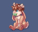 anthro antlers clean_diaper clothed clothing daww diaper diaper_only feet horn long_ears male object_in_mouth pacifier pacifier_in_mouth pawpads shirtless sitting smile solo spiral_pacifier spiral_print toddler topless wearing_diaper young young_anthro wyfoo jackalope lagomorph mammal absurd_res hi_res