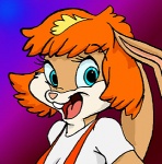 anthro blue_eyes buckteeth cosplay crossover_cosplay eyelashes female front_view hair long_ears looking_at_viewer open_mouth open_smile orange_hair parody smile smiling_at_viewer solo teeth three-quarter_view unknown_artist looney_tunes the_fifth_element warner_brothers leeloo lola_bunny lagomorph leporid mammal rabbit bust_portrait crossover low_res portrait