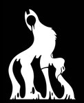 ambiguous_gender black_background chest_tuft faceless faceless_character feral fur fur_tuft hole_(anatomy) pointy_ears prick_ears quadruped side_view silhouette simple_background solo tuft sunnyclockwork undertale undertale_(series) endogeny amalgamate canid canine goo_creature mammal monster 2016 black_and_white digital_drawing_(artwork) digital_media_(artwork) full-length_portrait hi_res monochrome portrait