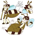 abdomen_vore afterimage ambiguous_anthro ambiguous_gender ambiguous_pred antennae_(anatomy) anthro anthro_pred arrow_pointing_to_abdomen arthropod_abdomen back_wings big_abdomen biped black_text brown_sclera brown_stripes cheek_stripes contextual_arrow countershade_abdomen countershading directional_arrow fully_inside holding_object holding_staff insect_wings looking_at_prey looking_at_self looking_at_viewer looking_down_at_self monotone_background motion_lines mph! muffled nude_ambiguous nude_anthro path_lines pupils simple_background slit_pupils soft_vore solo staff stinger striped_body stripes struggling struggling_prey text unseen_prey unusual_vore unwilling_prey vore vowelless vowelless_vocalization white_background white_pupils wings yellow_body yellow_eyes jaybat11 arthropod bee hymenopteran insect shrink_bee 1:1 digital_drawing_(artwork) digital_media_(artwork) english_description english_text flat_colors hi_res multiple_images