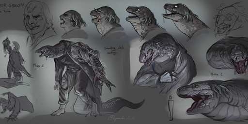 after_transformation anthro black_text blood bodily_fluids claws clothed clothing eyebrows feral growth hair light living_tail male mid_transformation mutation no_pupils nude open_mouth pupils ring scales shedding_skin shedding_transformation simple_background size_transformation slit_pupils smile snake_tail snakeskin snout snout_growth solo tail tearing_skin text torn_clothing transformation transformation_sequence unusual_anatomy unusual_tail creepy_gun capcom resident_evil resident_evil_requiem victor_gideon yawn_(resident_evil) human mammal reptile scalie snake 2026 archived_source character_name digital_media_(artwork) hi_res lighting model_sheet shaded