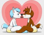 anthro bodily_fluids diaper duo genital_fluids holidays kissing male pacifier unclean_diaper urine used_diaper wet_diaper young baltnwolf valentine's_day jakeythefox canid canine fox mammal hi_res