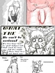 3:4 anthro buwaro_elexion clothed clothing comic demon duo english_text female flaccid foreskin genitals humanoid_genitalia humanoid_penis jakkai male penis rhea_snaketail slightly_damned text yellowpower