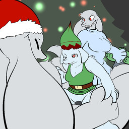 bodysuit bottomless breasts christmas_clothing christmas_headwear christmas_tree clothed clothing costume cowgirl_position elf_costume female floppy_ears fluffy fluffy_tail from_front_position genitals group hand_holding hat headgear headwear holidays long_ears male male/female on_bottom on_top penetration penis plant santa_hat sex sharp_teeth skinsuit smile tail teeth tight_clothing tree vaginal vaginal_penetration vulva lagotrope christmas pilon polo rokoa alien canid canine mammal neumono 1:1 2015