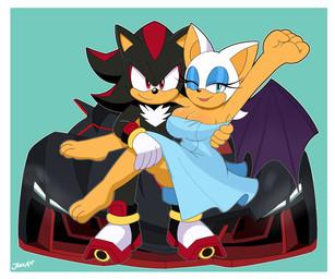 anthro big_breasts blush body_blush breast_blush breasts car cleavage clothed clothing dress duo female footwear half-closed_eyes looking_at_viewer male male/female narrowed_eyes on_lap one_eye_closed shoes sitting_on_lap smile vehicle wings wink jeanart sega sonic_the_hedgehog_(series) rouge_the_bat shadow_the_hedgehog bat eulipotyphlan hedgehog mammal absurd_res hi_res signature sketch