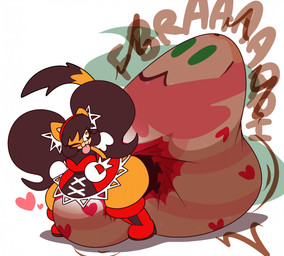 amber_eyes anthro black_hair boots clothing crouching diaper duo excessive_feces feces female footwear fur gloves hair handwear hyper hyper_feces hyper_soiling one_eye_closed pigtails pooping red_boots red_clothing red_footwear shoes soiled_diaper soiling soiling_diaper stink_fumes tongue tongue_out unclean_diaper used_diaper using_diaper yellow_body yellow_fur dummydoodles sega sonic_the_fighters sonic_the_hedgehog_(series) amy_rose honey_the_cat animate_inanimate diaper_creature domestic_cat felid feline felis mammal hi_res