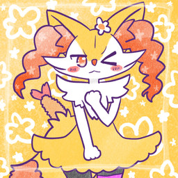 :3 accessory ambiguous_anthro ambiguous_gender anthro biped blush blush_stickers dipstick_tail flower flower_in_hair food front_view hair hair_accessory looking_at_viewer markings object_in_tail one_eye_closed plant shrimp_(food) simple_background solo standing tail tail_markings wink winking_at_viewer annyui0611 nintendo pokemon braixen canid generation_6_pokemon mammal pokemon_(species) 1:1 2023 digital_drawing_(artwork) digital_media_(artwork) hi_res japanese_description portrait three-quarter_portrait translated_description