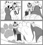 3_toes 4_toes ampharos anthro blood bodily_fluids clothed clothing digital_media_(artwork) feet foot_crush generation_2_pokemon generation_4_pokemon gore hi_res invasion luxio macro male micro monochrome nintendo paw_crush paws pokemon pokemon_(species) size_difference sparky_the_chu tiny_(disambiguation) toes unaware