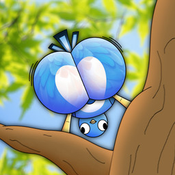 ambiguous_gender ass_up beak belly big_butt bird_legs blue_body blue_feathers blue_fur branch bubble_butt butt day feathers feral fur huge_butt looking_at_viewer looking_through looking_through_legs nature nature_background neutral_expression outside plant solo tail tree white_belly wide_eyed wobble anonymous_artist avian bird 1:1 absurd_res hi_res