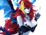blue_eyes blue_skin breasts cleavage clothed clothing demon demon_wings elbow_gloves female gloves hair hera-is hi_res highlights holding_breasts horn jewelry kuroame long_hair looking_at_viewer multi-colored_hair necklace plain_background pointy_ears puzzle_&_dragons red_hair simple_background solo video_games white_background wings
Rating: Questionable
Score: 5
User: AnacondaRifle
Date: March 16, 2014
