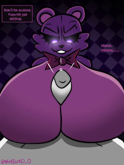 big_breasts black_sclera bodily_fluids bow_tie breast_play breasts checkered checkered_background cheek_tuft dialogue_box eyebrows eyelashes facial_tuft female genital_fluids genitals grey_body huge_breasts hyper hyper_breasts leaking_precum looking_down lovedoll male pattern_background penis plushie precum purple_body purple_eyes raised_eyebrow sex simple_background smile text titfuck tuft darkwulf lovedoll_toy_factory teddibear_(gremlingrounded) animate_inanimate bear mammal english_text zalgo_text