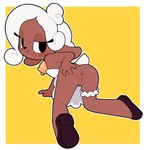 all_fours anthro anus bell blush butt female genitals innie_vulva looking_at_viewer nude presenting smile solo tail vulva young young_female gaturo lana_(pulp) bovid caprine mammal sheep 2025 hi_res