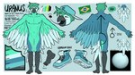 5_fingers anthro astrological_symbol astronomical_symbol beak biped brazilian_flag clothing color_swatch eyebrows feathered_wings feathers fingers green_body hat headgear headwear lgbt_pride male pansexual_pride_colors planet_symbol pride_colors solo symbol text uranus_symbol wings vanadiumvalor solar_house uranus_(solar_house) avian bird macaw neotropical_parrot parrot spix's_macaw true_parrot 16:9 4k absurd_res english_text hi_res model_sheet widescreen nonbinary_(lore)