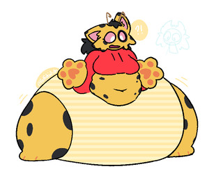 antennae_(anatomy) anthro belly big_belly big_breasts big_butt big_pawpads black_hair black_spots blood bodily_fluids breasts butt clothing dark_hair duo eyelashes female fur hair huge_butt hyper hyper_butt markings monobutt motion_lines navel nosebleed obese open_mouth orange_pawpads overweight pattern_clothing pawpads pink_sclera red_clothing spots spotted_body spotted_fur striped_clothing stripes surprised yellow_body fatfckinfish nala_(bugtummy) tako_(fatfckinfish) arthropod bee domestic_cat felid feline felis hybrid hymenopteran insect lepidopteran mammal moth hi_res