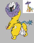 balls crimsonsun5000 feral fur genitals male solo yellow_body yellow_fur nintendo pokemon ancient_pokemon generation_9_pokemon paradox_pokemon pokemon_(species) raging_bolt