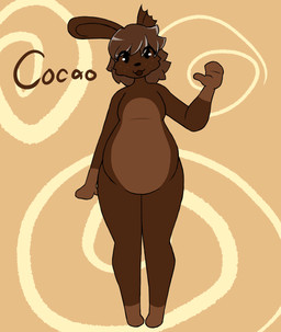anthro candy chocolate chocolate_bunny dessert female food freckles gesture looking_at_viewer open_mouth slightly_chubby solo waving waving_at_viewer flocas cocao_(flocas) food_creature lagomorph leporid living_candy living_chocolate mammal rabbit 2022 hi_res