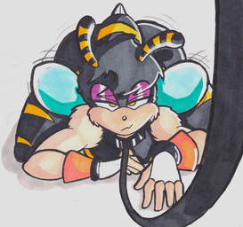 all_fours antennae_(anatomy) anthro bedroom_eyes big_butt bottomless bottomless_male butt butt_jiggle clothed clothing collar eyelashes eyeshadow femboy fingerless_gloves gloves handwear jiggling leash leashed_collar leashing_viewer long_eyelashes looking_at_viewer makeup male motion_lines narrowed_eyes seductive smile smiling_at_viewer solo thick_thighs wings justsomeidiotonline sega sonic_the_hedgehog_(series) charmy_bee arthropod bee hymenopteran insect absurd_res hi_res story story_in_description