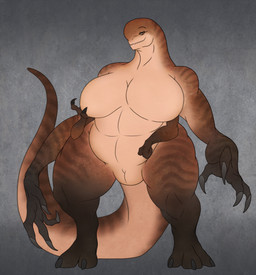 4_arms abs anthro big_breasts big_hands biped bipedal_feral breast_grab breasts busty_feral claws digitigrade featureless_breasts female feral fist genitals grabbing_own_breast grey_background hand_on_breast huge_breasts innie_vulva long_arms long_legs looking_at_viewer mouth_closed multi_arm multi_limb muscular muscular_legs muscular_thighs nude one_eye_half-closed one_eye_visible open_hands raised_hand semi-anthro short_arms simple_background smile solo standing tail thick_thighs toe_claws variant_set vulva wide_stance thewatcherofworlds jurassic_world:_rebirth parallaxia dinosaur distortus_rex prehistoric_species reptile saurischian scalie theropod absurd_res full-length_portrait hi_res portrait
