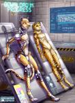 anthro balls duo flaccid foreskin genitals humanoid_genitalia humanoid_penis machine male nude penis science synthetic text white_balls white_penis libra-11 android cheetah felid feline mammal robot absurd_res hi_res url