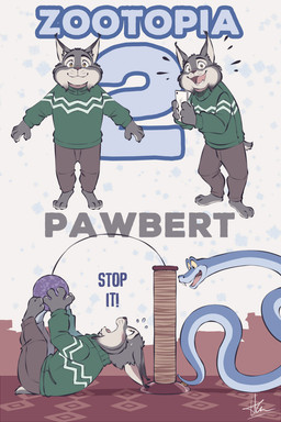 anthro blush bottomwear cellphone clothing dialogue electronics embarrassed feral green_clothing green_sweater green_topwear happy holding_cellphone holding_object holding_phone lying male on_back pants phone smile solo standing sweater topwear doraemonbasil disney zootopia gary_de'snake pawbert_lynxley canada_lynx felid feline lynx mammal pit_viper reptile scalie snake viper 2025 2:3 hi_res model_sheet