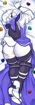 0r0ch1 1:3 anthro anus armband asriel_dreemurr_(god_form) big_butt black_clothing black_footwear black_high_heels boots boss_monster_(undertale) bovid butt caprine clothing dakimakura dakimakura_design femboy footwear gem glistening goat high-angle_view high_heeled_boots high_heels looking_back lying male mammal on_front seductive shoes signature solo thick_thighs two_tone_heels undertale undertale_(series) white_clothing white_footwear white_high_heels wide_hips