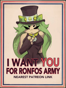 4_fingers anthro border breasts claws clothing female finger_claws fingers gesture grey_border hair hand_gesture hat headgear headwear long_hair pointing pointing_at_viewer poster text top_hat ronfos i_want_you domestic_cat felid feline felis mammal absurd_res colored english_text hi_res