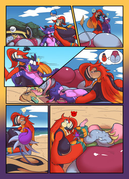 angry anthro beach beak big_breasts big_butt bit_breasts blonde_hair body_swap breasts butt clothing ear_tug envy evil_grin female flower group hair huge_breasts huge_butt idea kerchief long_hair male mature_female obese obese_anthro obese_female one-piece_swimsuit outside overweight overweight_anthro overweight_female pained_expression plant red_hair sleeping smile swimwear trio tusks alfa_quinto_(artist) mythology avian bird dragon elephant elephantid macaw mammal mythological_creature mythological_scalie neotropical_parrot parrot proboscidean scalie true_parrot 2020 absurd_res comic digital_media_(artwork) hi_res